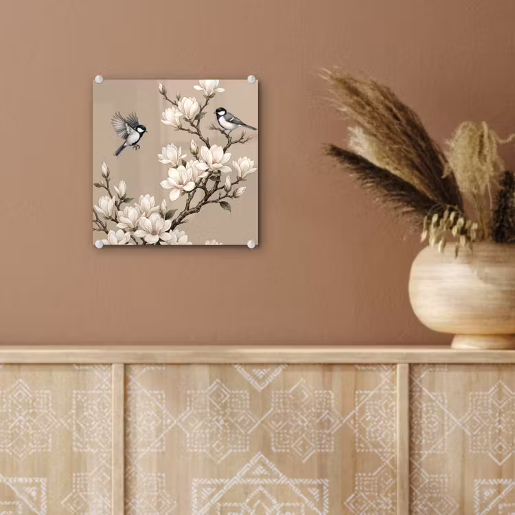 Oosters - Vogels - Beige plexiglas 5mm klein -sfeer5