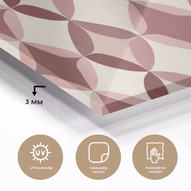Ovaal - Textuur - Roze plexiglas 5mm klein 11 -sfeer2