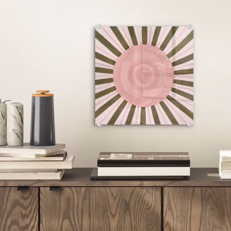 Patroon - Cirkel - Stralen - Abstract - Roze plexiglas 5mm klein -sfeer1