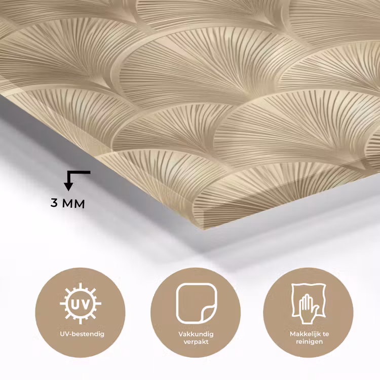 Patroon - Waaier -  Goud plexiglas 5mm klein 11 -sfeer2