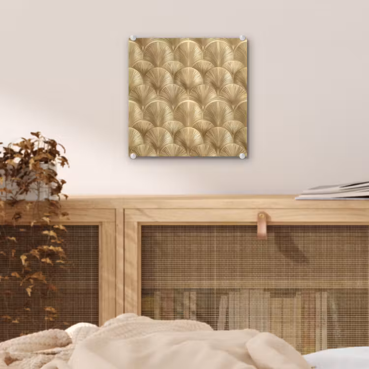 Patroon - Waaier -  Goud plexiglas 5mm klein 11 -sfeer4