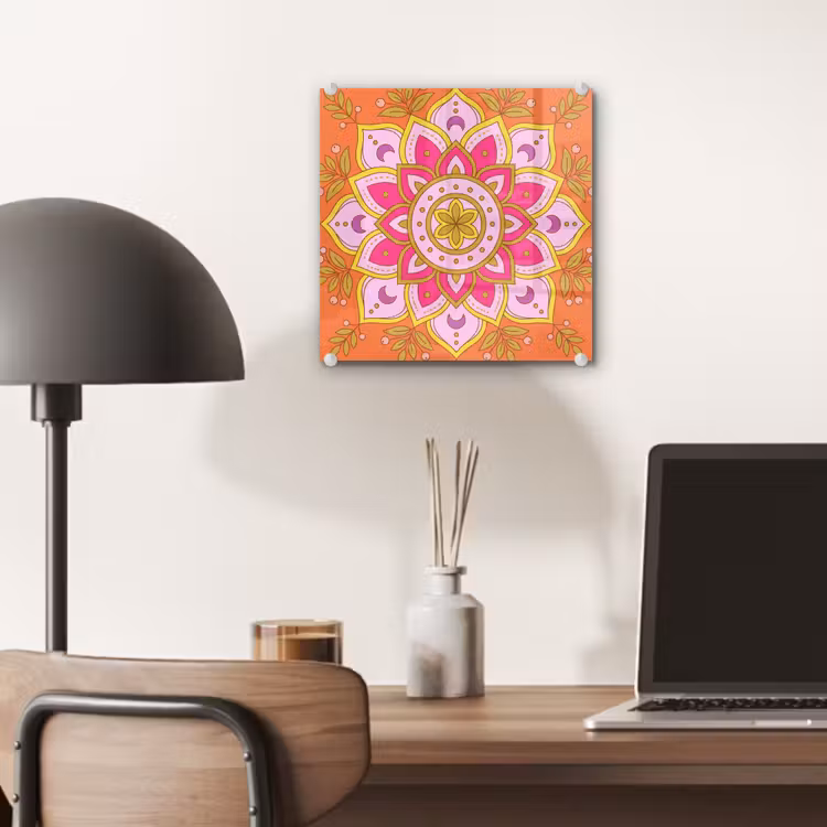 Patroon - Bloemmotief - Decoratie - Abstract - Roze plexiglas 5mm klein -sfeer6