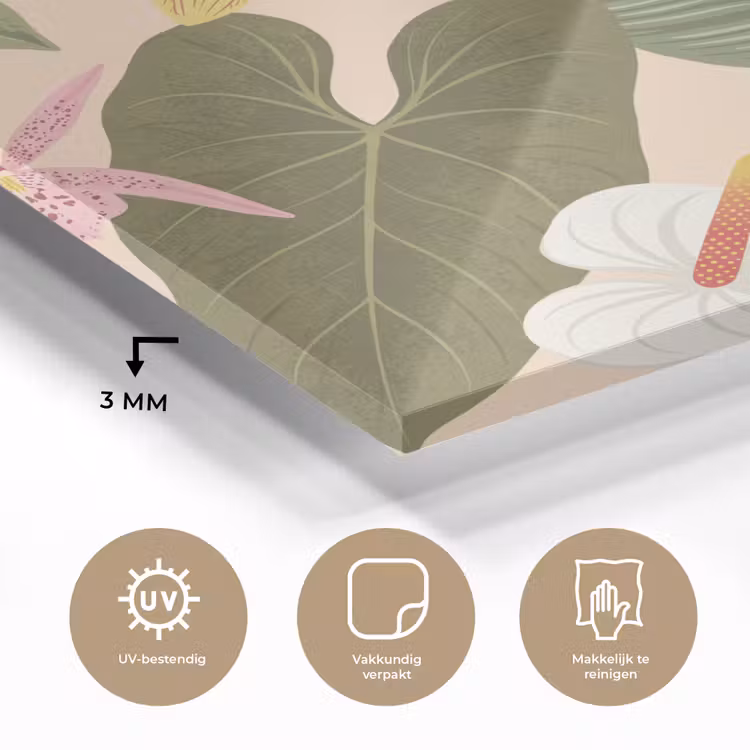 Patroon - Bloemen - Kleurrijk plexiglas 5mm klein -sfeer2