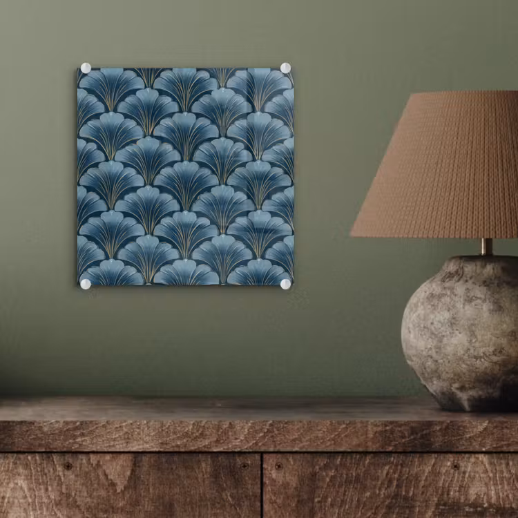 Patroon - Ginkgoblad - Blauw plexiglas 5mm klein 11 -sfeer3