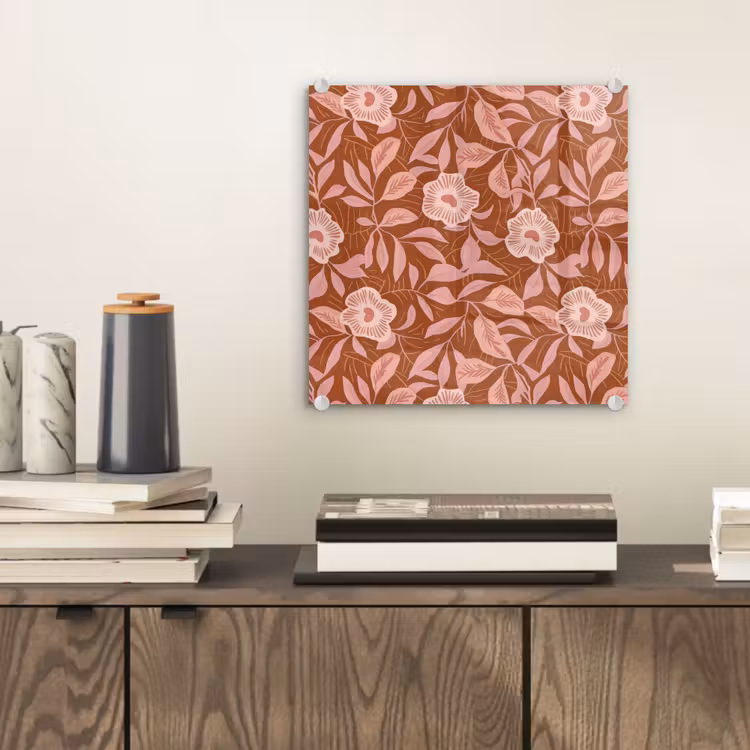 Patroon - Bladeren - Terracotta plexiglas 5mm klein 11 -sfeer1