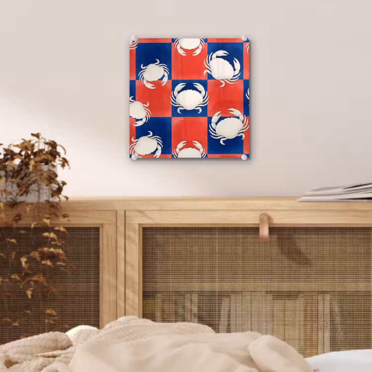 Patroon - Zeeleven - Rood - Blauw - Abstract plexiglas 5mm klein -sfeer4