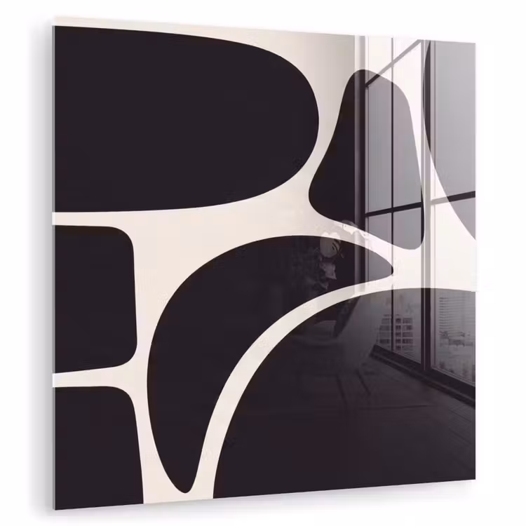 Glass Print - Pattern - Organic - Black - Patroon - Organisch - Zwart plexiglas 5mm klein