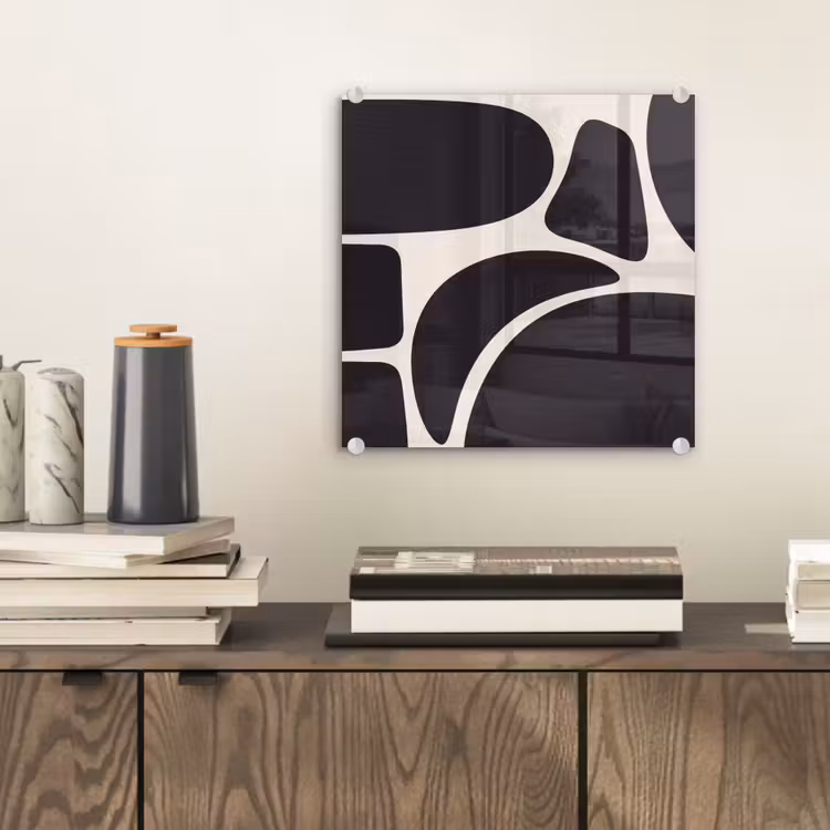 Glass Print - Pattern - Organic - Black - Patroon - Organisch - Zwart plexiglas 5mm klein