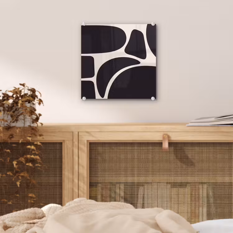 Glass Print - Pattern - Organic - Black - Patroon - Organisch - Zwart plexiglas 5mm klein
