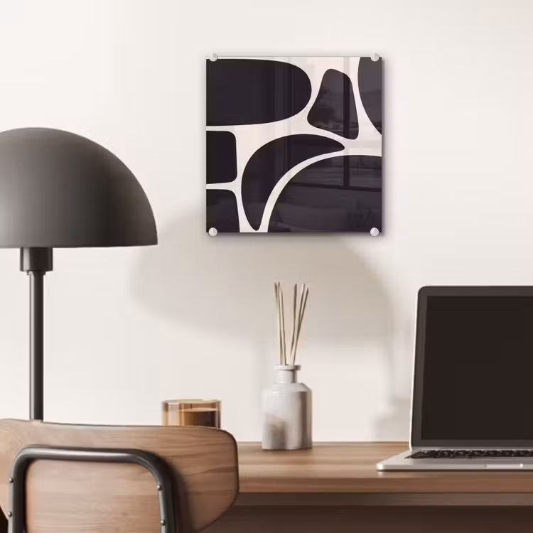 Glass Print - Pattern - Organic - Black - Patroon - Organisch - Zwart plexiglas 5mm klein