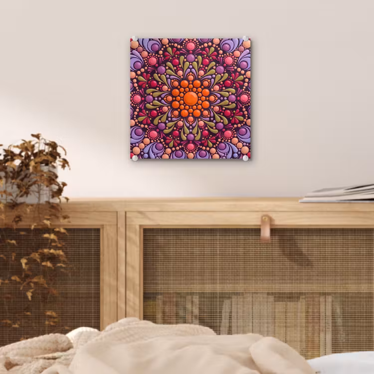 Patroon - Stippen - Abstract - Modern - Kleurrijk plexiglas 5mm klein -sfeer4