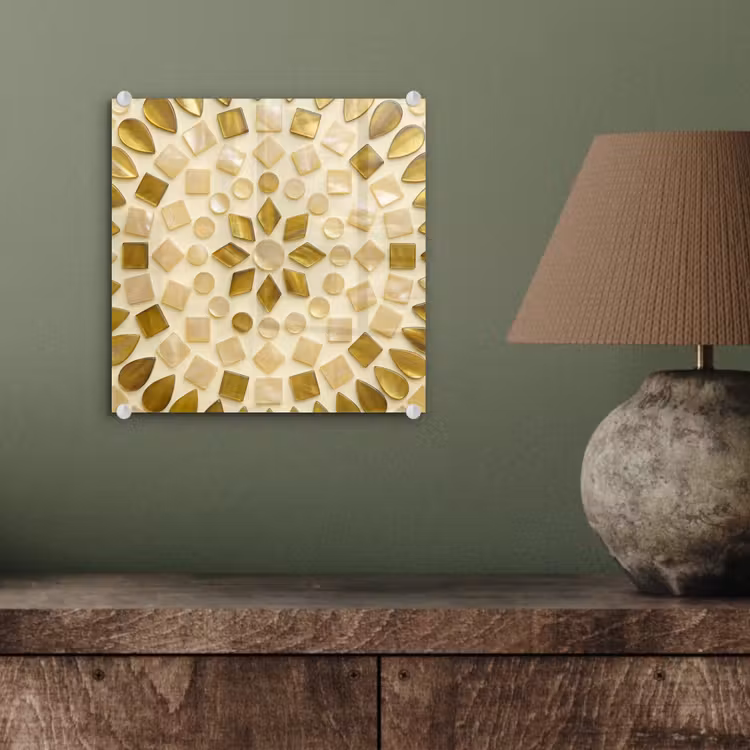 Patroon - Vormen - Mozaïek - Abstract - Goud plexiglas 5mm klein -sfeer3