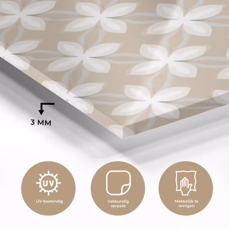 Patroon - Symmetrisch - Beige plexiglas 5mm klein 11 -sfeer2