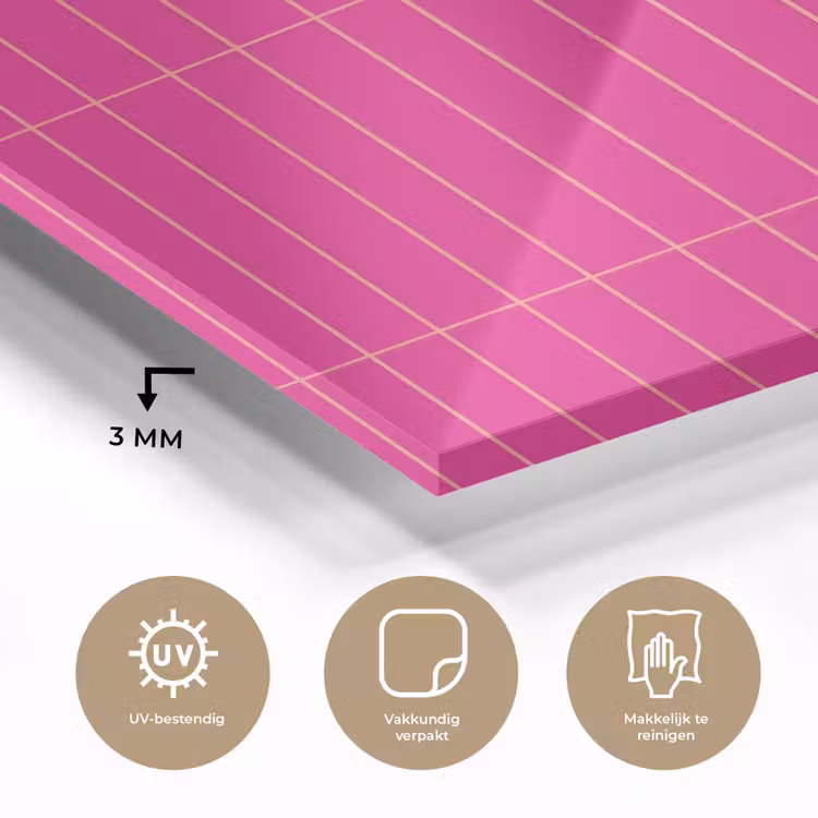 Patroon - Tegel - Magenta - Roze plexiglas 5mm klein 11 -sfeer2
