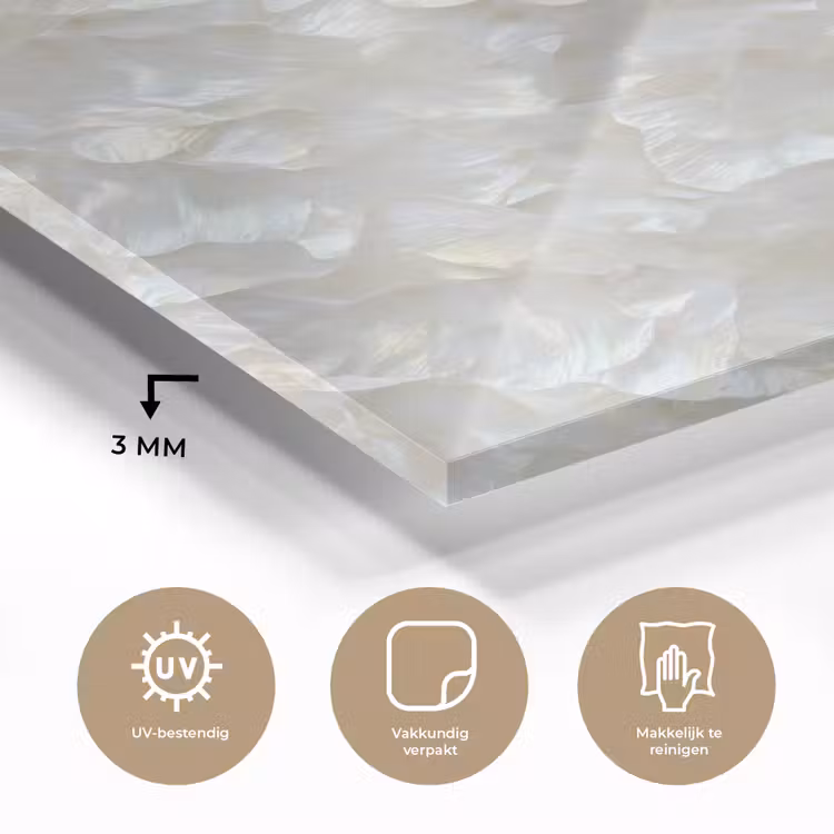 Parelmoerglans - Wit - Schelp plexiglas 5mm klein 11 -sfeer2