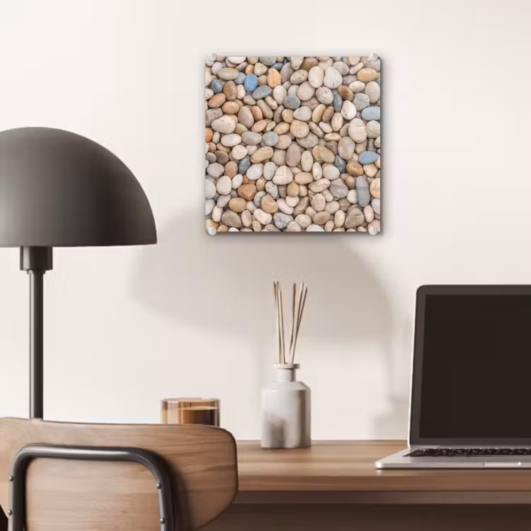 Kiezelstenen - Natuur - Textuur - Beige - Grijs plexiglas 5mm klein -sfeer6