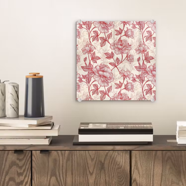 Pioenrozen - Modern -  Rood plexiglas 5mm klein 11 -sfeer1