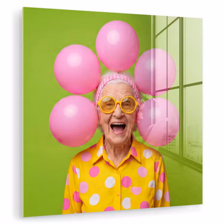 Mens - Ballonnen - Feest - Kleurrijk - Roze plexiglas 5mm klein -zzzproduct_nieuw
