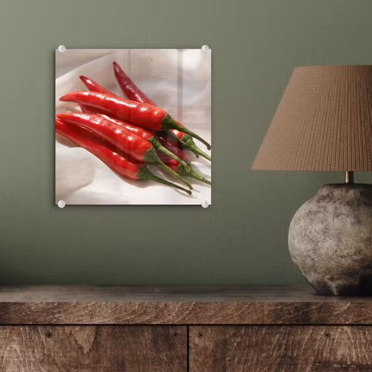 Glass Print - Pepper - Red - Food - Peper - Rood - Eten plexiglas 5mm klein