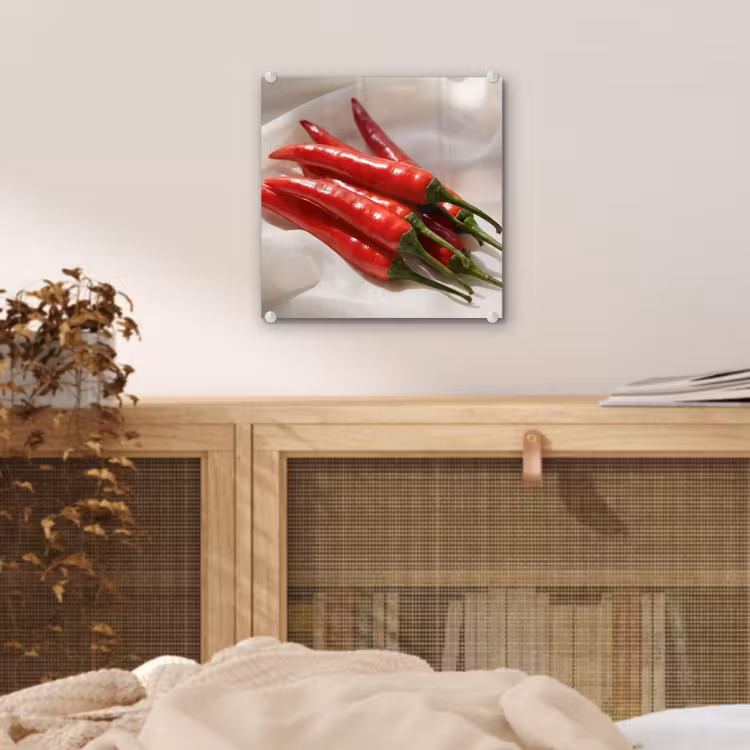 Glass Print - Pepper - Red - Food - Peper - Rood - Eten plexiglas 5mm klein