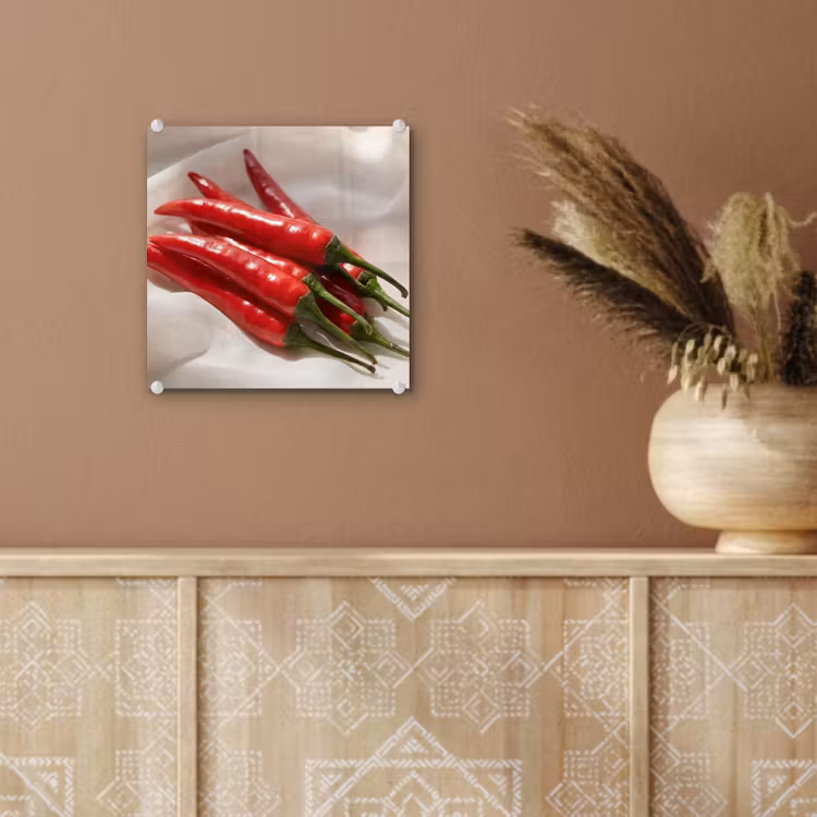 Glass Print - Pepper - Red - Food - Peper - Rood - Eten plexiglas 5mm klein