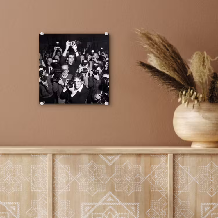 Fotografen - Menigte - Flitsers - Journalistiek plexiglas 5mm klein -sfeer5