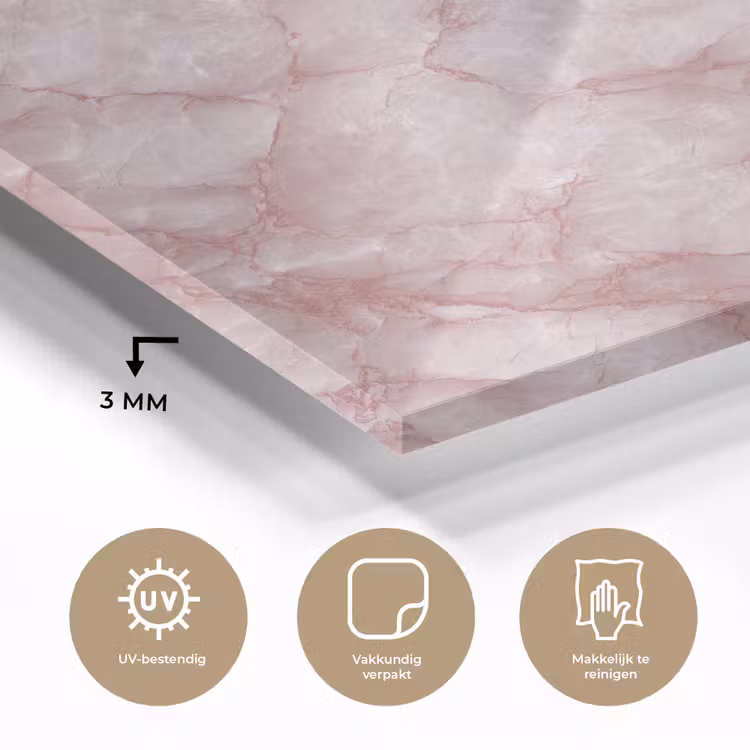 Roze - Kwartsmarmer - Aders plexiglas 5mm klein 11 -sfeer2