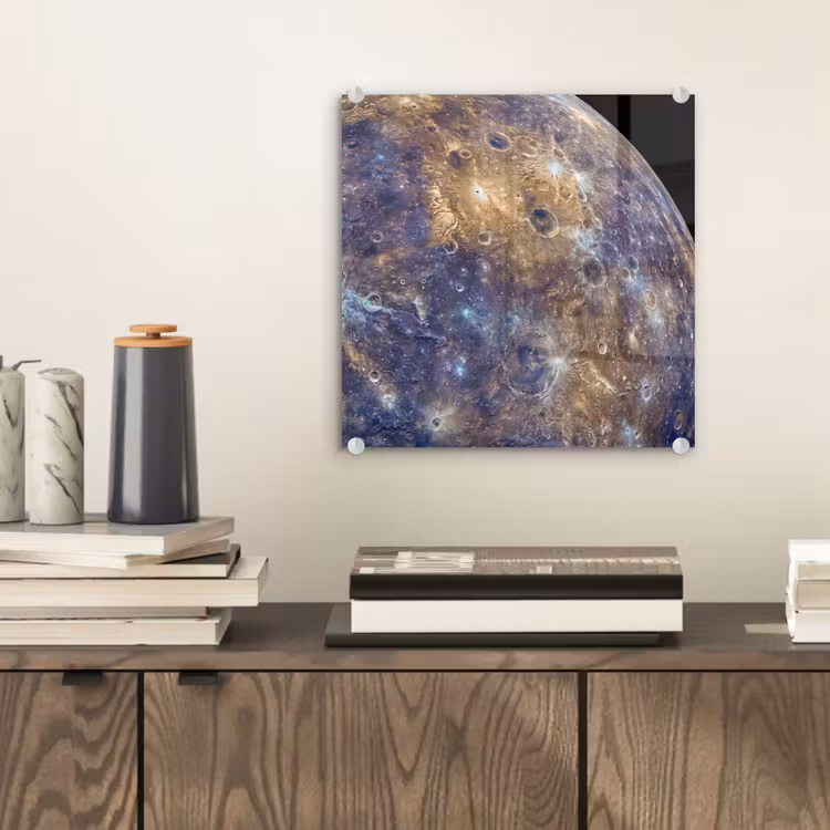 Glass Print - Planet - Craters - Space - Planeet - Kraters - Ruimte plexiglas 5mm klein