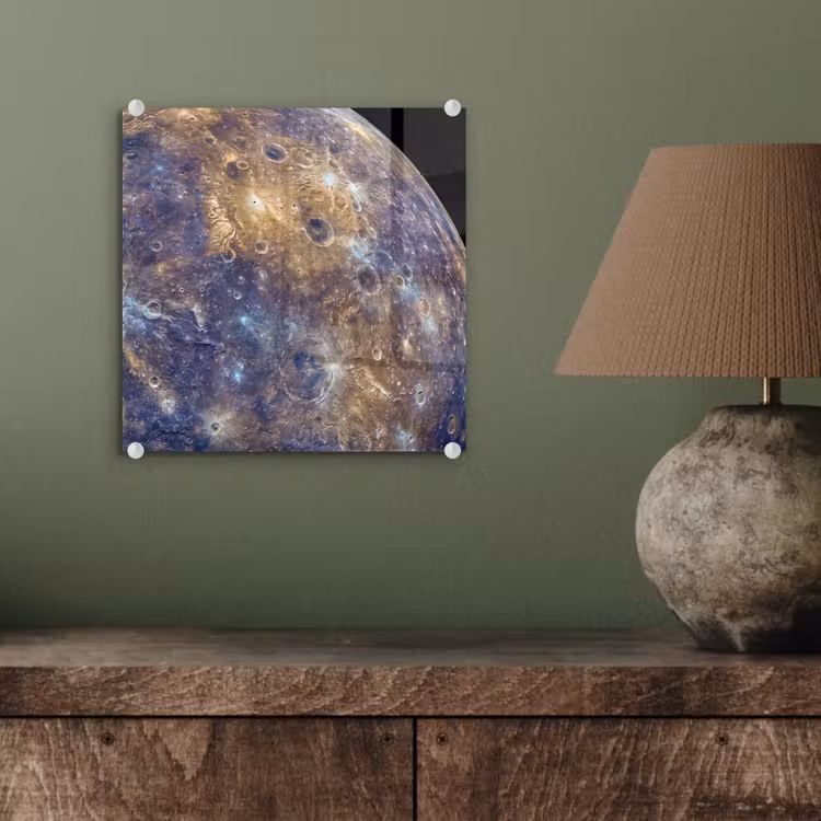 Glass Print - Planet - Craters - Space - Planeet - Kraters - Ruimte plexiglas 5mm klein