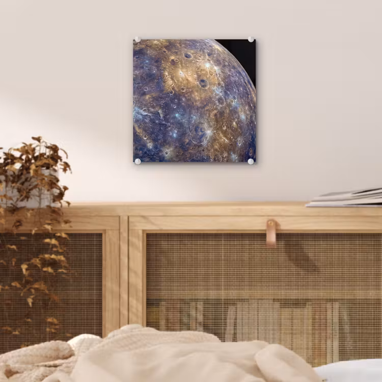 Glass Print - Planet - Craters - Space - Planeet - Kraters - Ruimte plexiglas 5mm klein