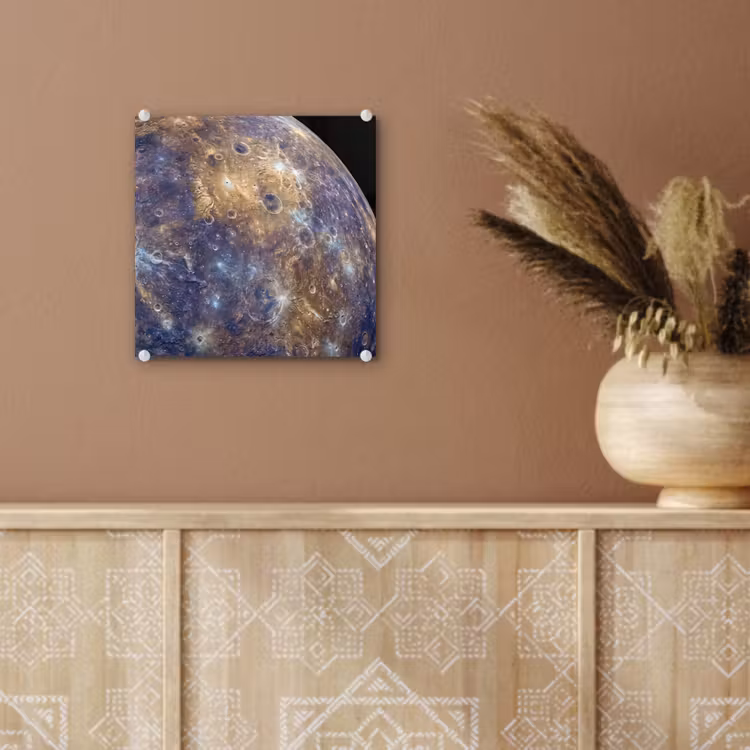 Glass Print - Planet - Craters - Space - Planeet - Kraters - Ruimte plexiglas 5mm klein