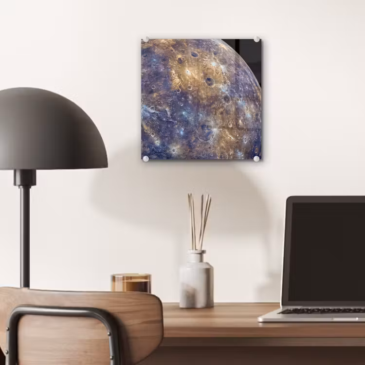 Glass Print - Planet - Craters - Space - Planeet - Kraters - Ruimte plexiglas 5mm klein