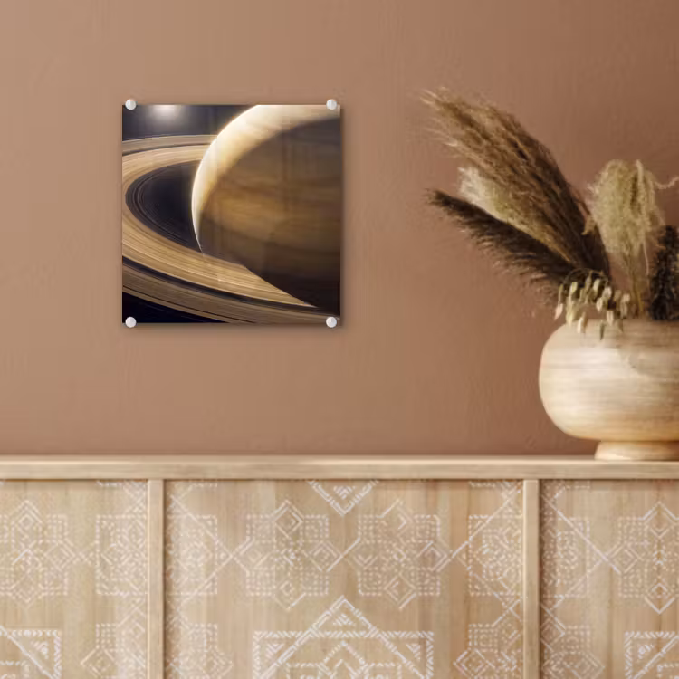 Glass Print - Planet - Rings - Space - Planeet - Ringen - Ruimte plexiglas 5mm klein