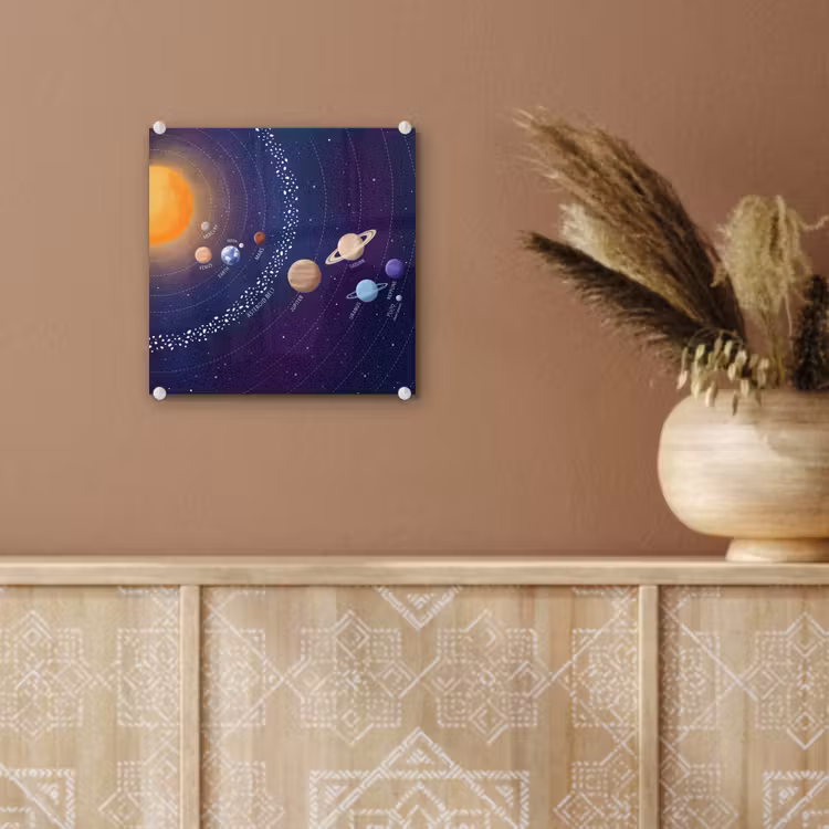 Planetenstelsel - Ruimte - Illustratie plexiglas 5mm klein -sfeer5