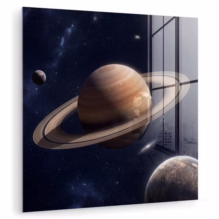 Planeten - Saturnus - Ruimte plexiglas 5mm klein -zzzproduct_nieuw