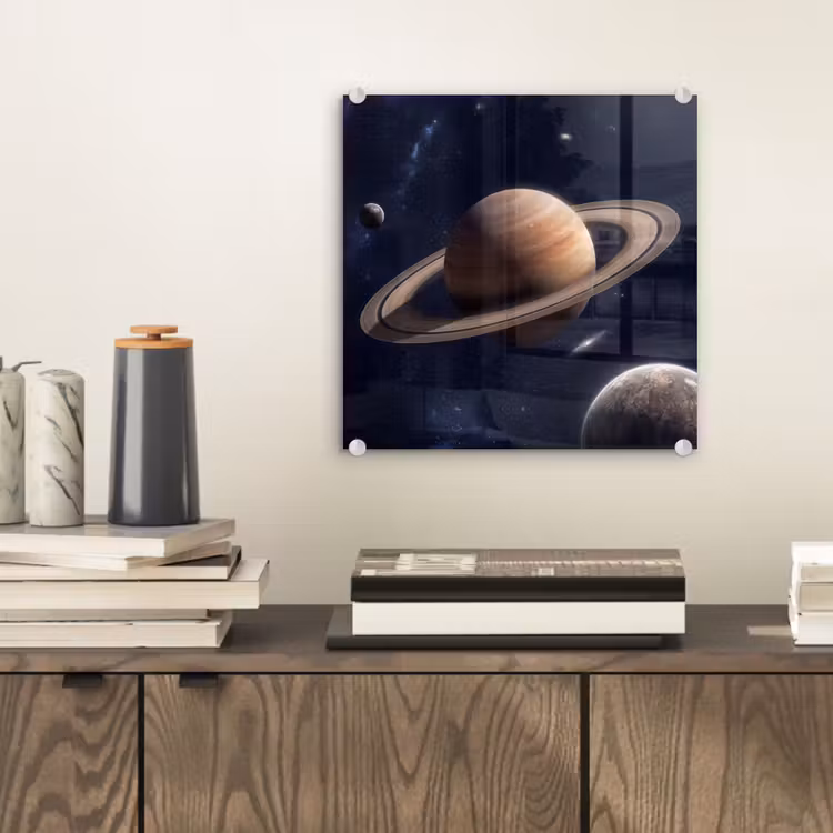 Planeten - Saturnus - Ruimte plexiglas 5mm klein -sfeer1