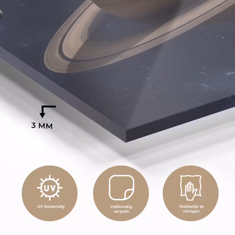 Planeten - Saturnus - Ruimte plexiglas 5mm klein -sfeer2