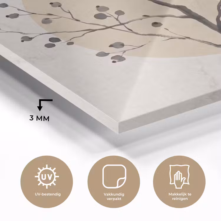 Glass Print - Plant - Abstract - Beige - Plant - Abstract - Beige plexiglas 5mm klein