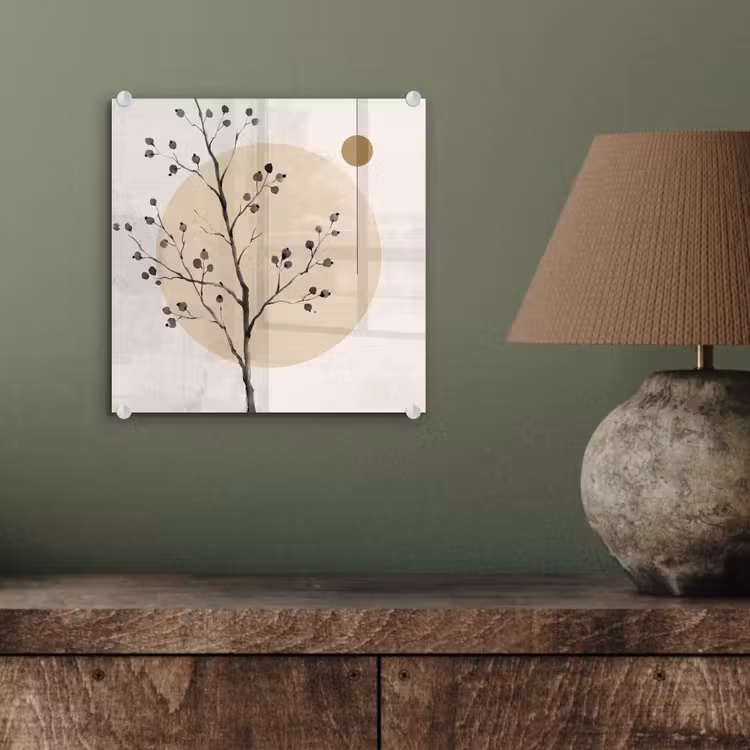 Glass Print - Plant - Abstract - Beige - Plant - Abstract - Beige plexiglas 5mm klein