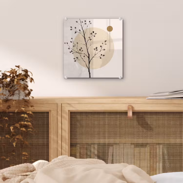 Glass Print - Plant - Abstract - Beige - Plant - Abstract - Beige plexiglas 5mm klein