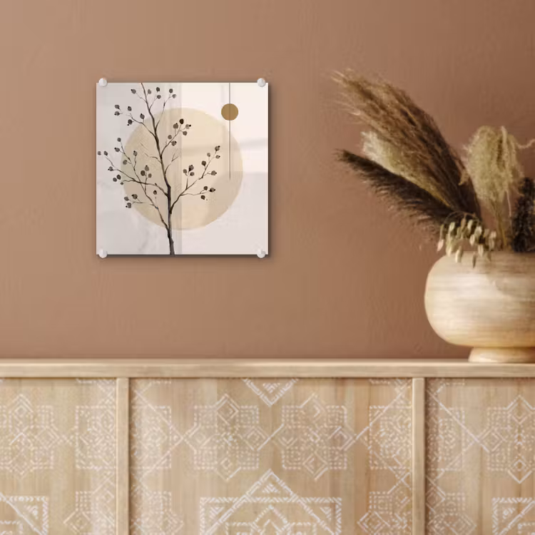 Glass Print - Plant - Abstract - Beige - Plant - Abstract - Beige plexiglas 5mm klein
