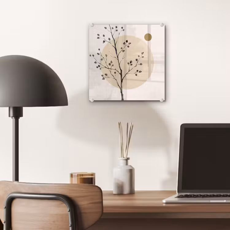 Glass Print - Plant - Abstract - Beige - Plant - Abstract - Beige plexiglas 5mm klein