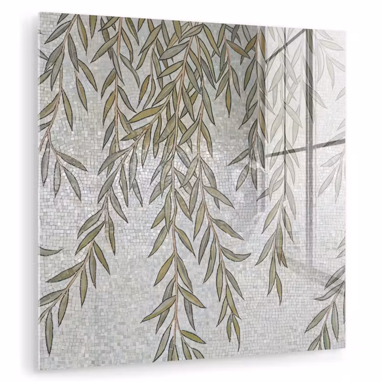 Planten - Mozaïek - Patroon - Groen - Blauw plexiglas 5mm klein -zzzproduct_nieuw