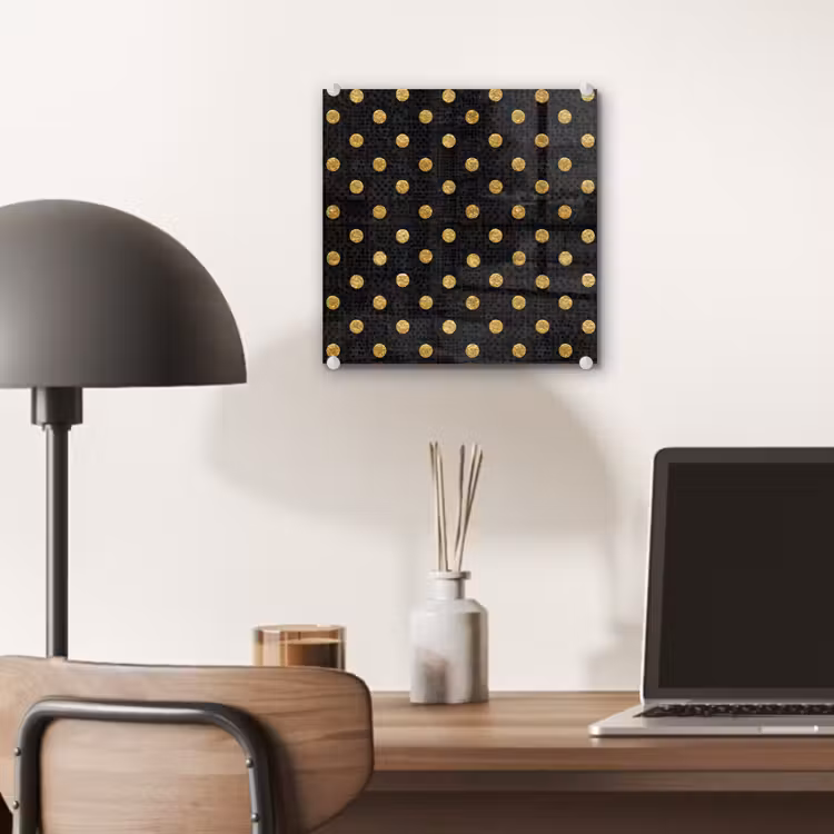 Polka Dot - Stippen - Goud - Zwart plexiglas 5mm klein 11 -sfeer6