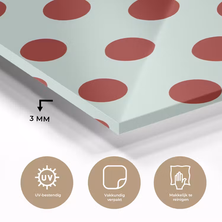 Polka - Dots - Rood plexiglas 5mm klein 11 -sfeer2