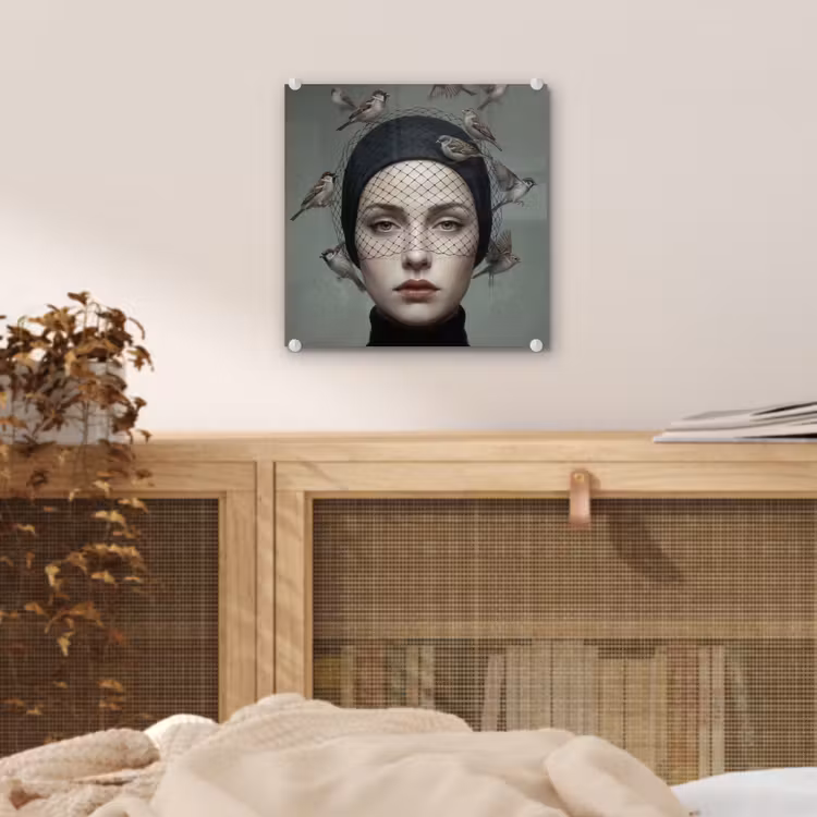 Portret - Vogels - Zwart plexiglas 5mm klein -sfeer4