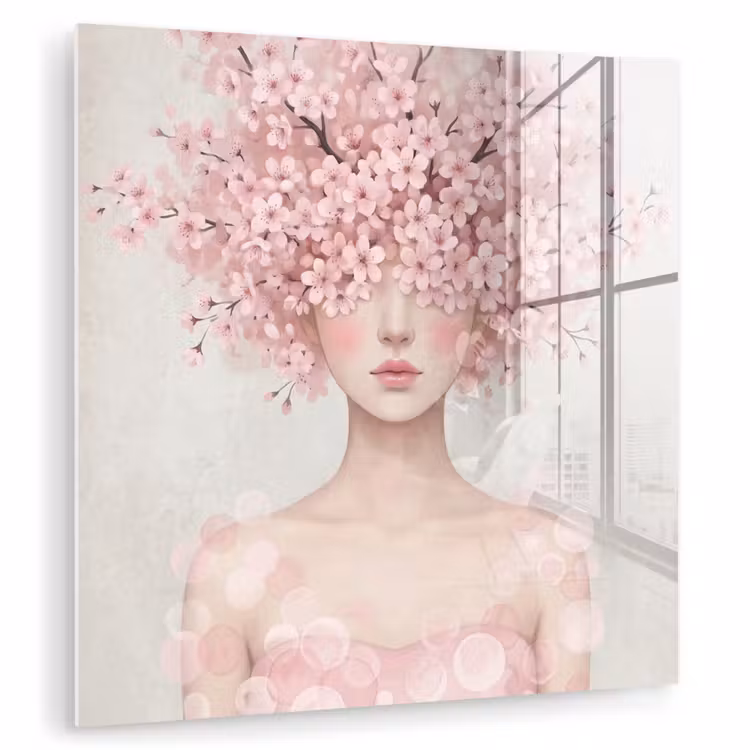 Portret - Kersenbloesem - Roze plexiglas 5mm klein -zzzproduct_nieuw