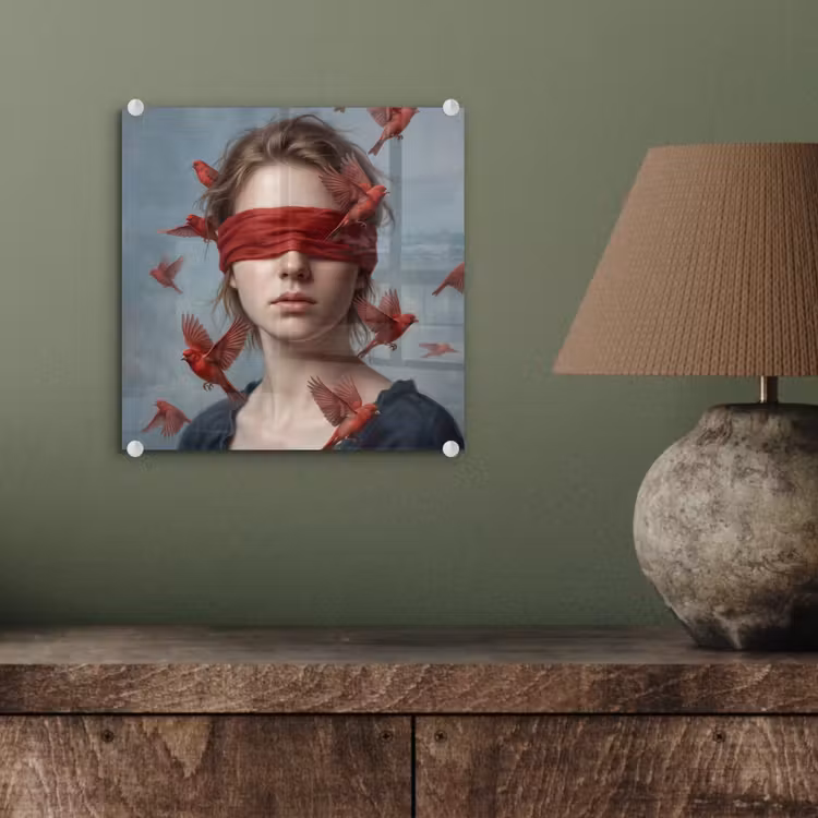 Portret - Krachtig - Rood plexiglas 5mm klein -sfeer3