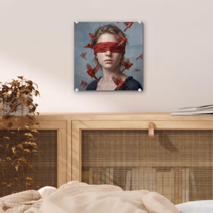 Portret - Krachtig - Rood plexiglas 5mm klein -sfeer4