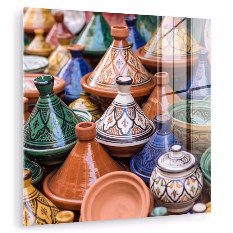 Glass Print - Pottery - Colorful - Pattern - Aardewerk - Kleurrijk - Patroon plexiglas 5mm klein